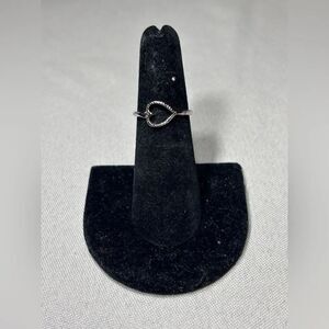 New! Open Heart Silver Tone Ring Size 6 Costume Jewelry Hypoallergenic